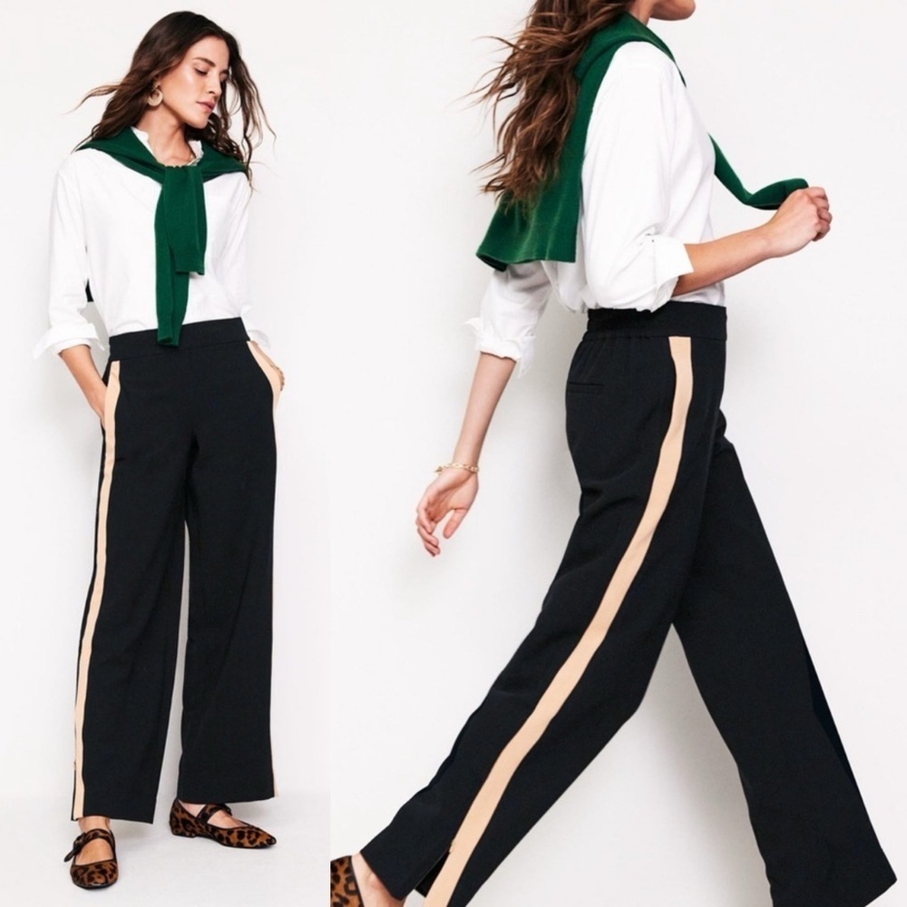 Boden Side Stripe Trousers - Black and Tan size 14 L